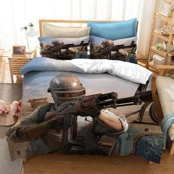 

Gaming Games PUBG Bedding Set Bedroom Decor Boys Gift Hypoallergenic Quilt Cover 1PC Duvet Cover with Pillowcase Dropship