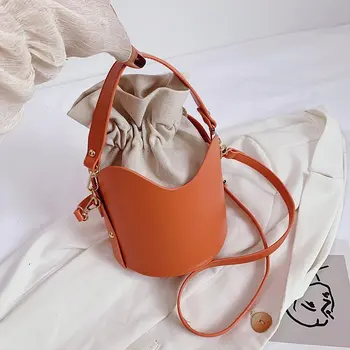 

Fashion Women Shoulder Bag Tethered Simple Female Messenger Bag Youth Bucket Bag Daily Orange Top Hot Sell