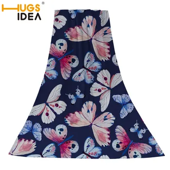 

HUGSIDEA Gorgeous Butterfly Printed Towels Bathroom Set Lady Flowers Beach Towel Quick-dry Function Clean Up Dirty Blanket