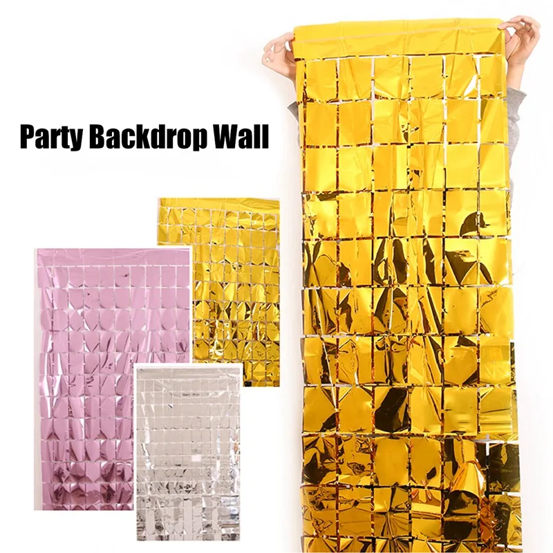 Schwarz Gold Geburtstag Party Dekorationen Hintergrund Vorhänge Glitzer Lametta Fransen Folie Vorhang Hintergrund Hochzeit Erwachsene Jahrestag – Detail 6