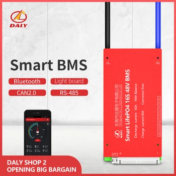 

1 smart BMS 16S Bluetooth 48V 485 to USB device +CAN+NTC +UART togther Lion LiFePO4 LTO Batteries2.3V/2.4V conn