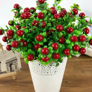 

1Pc 6 Branches 18 Heads High Quality Artificial Fruits for Office Desk Hotel Home Garden Decoration DIY Art