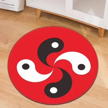 

Tai Chi 3D Printed Round Carpet Children Rooms Game Pad Kids Room play tent Area Rug Soft Flannel Baby crawl Antiskid Floor Mat