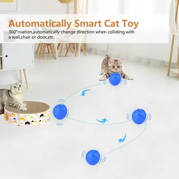 

Automatic Smart Cat/Dog Toy Ball 360 Degress Rolling Electric Pet Ball USB Charging Flashing Ball For Daily Train Pets Universal