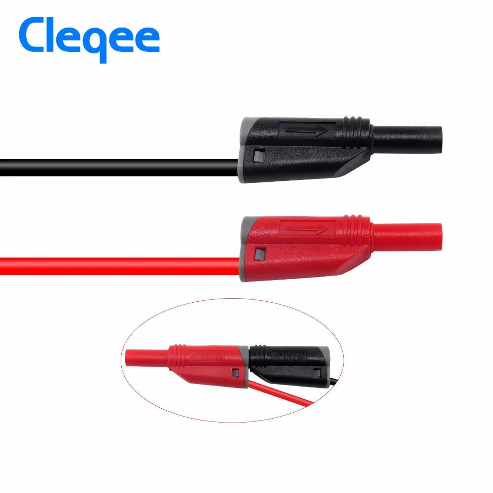 Cleqee P1204 120 см штекер BNC до 4 мм безопасный Штабелируемый штекер банана коаксиальный кабель электроды для осциллографа свинца