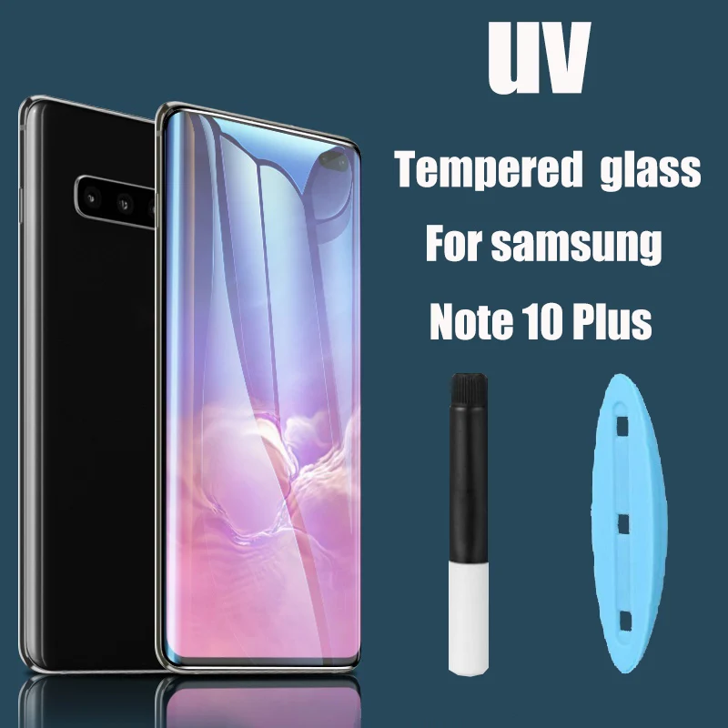 

Clear Curved UV Liquid Full Glue Tempered Glass For Samsung Galaxy Note 10 S10 S8 S9 Plus S10E S7 edge Note 8 9 Screen Protector