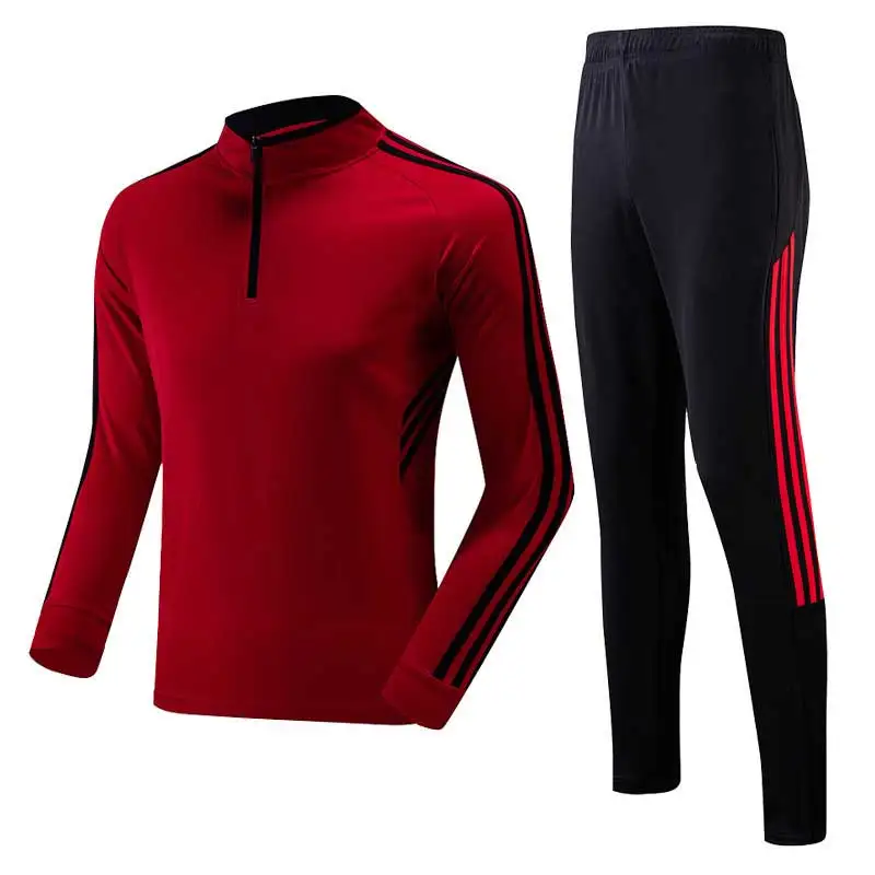 Красный Men Running Sweatshirt+ Sweatpants Yoga GYM Fitness Compress Sets Quick Dry Workout Training Exercise Sport Shirts+ Pants 1903 - Цвет: Красный