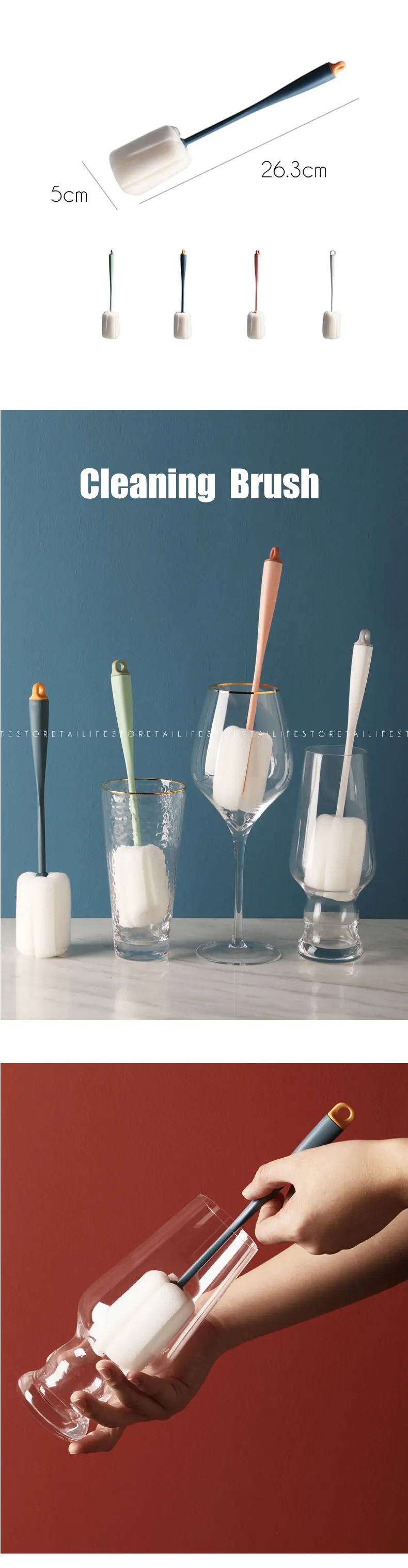 Pp Sponge Cleaning Brush Long Handle Bottle Cleaner Kitchen Accessories For Washing Cleaning Glass Cup Feeding Bottle Mugs Vase Cleaning Brushes Aliexpress