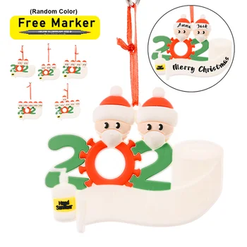 

2020 Quarantine Christmas Birthdays Party Decoration Gift Product Personalized Tree Hanging Ornament Decor Masks Hand Sanitized