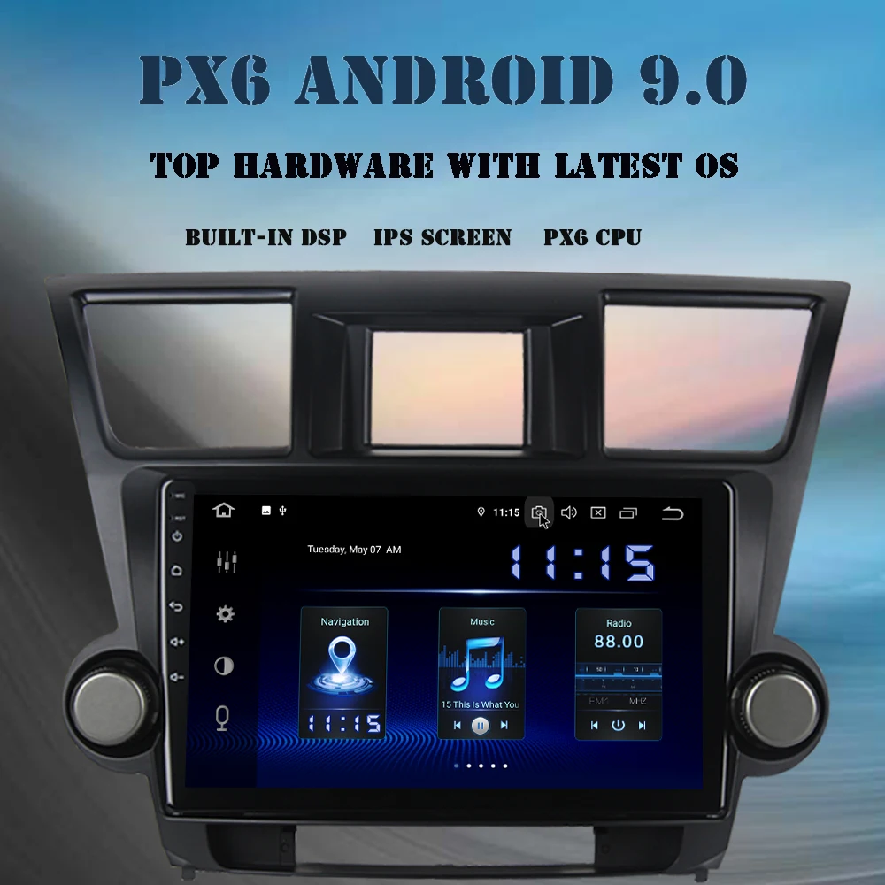 10 2 &quotAndroid 0 автомобильное радио для Toyota Highlander 2009 2010 2011 2012 мультимедийный плеер 1 din
