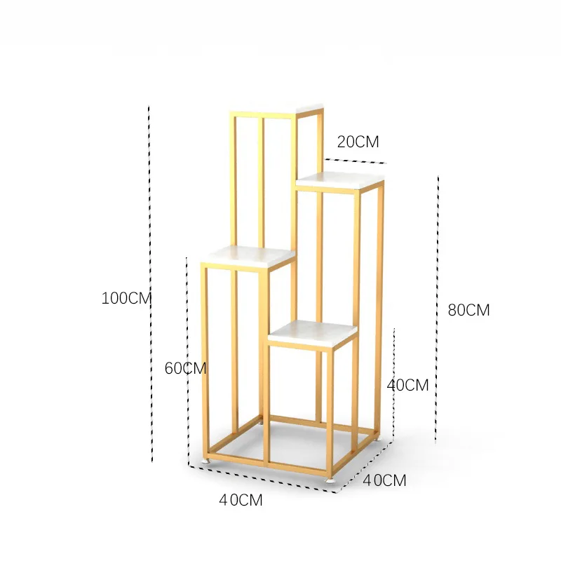 M gold white marble Металлическая подставка для растений в скандинавском стиле, железная стойка для цветов, Мраморная железная садовая подставка для гостиной, балкона, металлическая напольная полка - Цвет: M gold white marble
