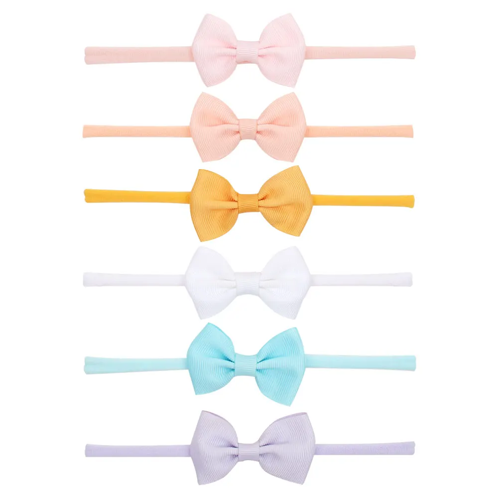 Повязка на голову для девочек 6 шт./лот нейлоновые повязки с бантом волос