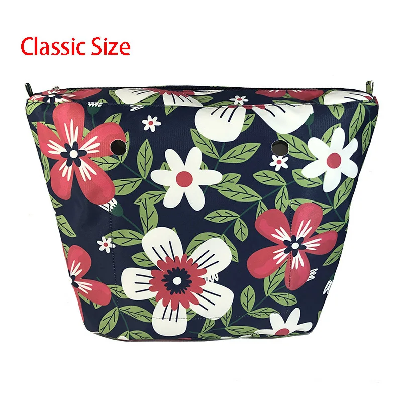 Floral Border Inner Lining Insert Zipper Pocket For obag classic mini inserts accessories organizer standard handbag 