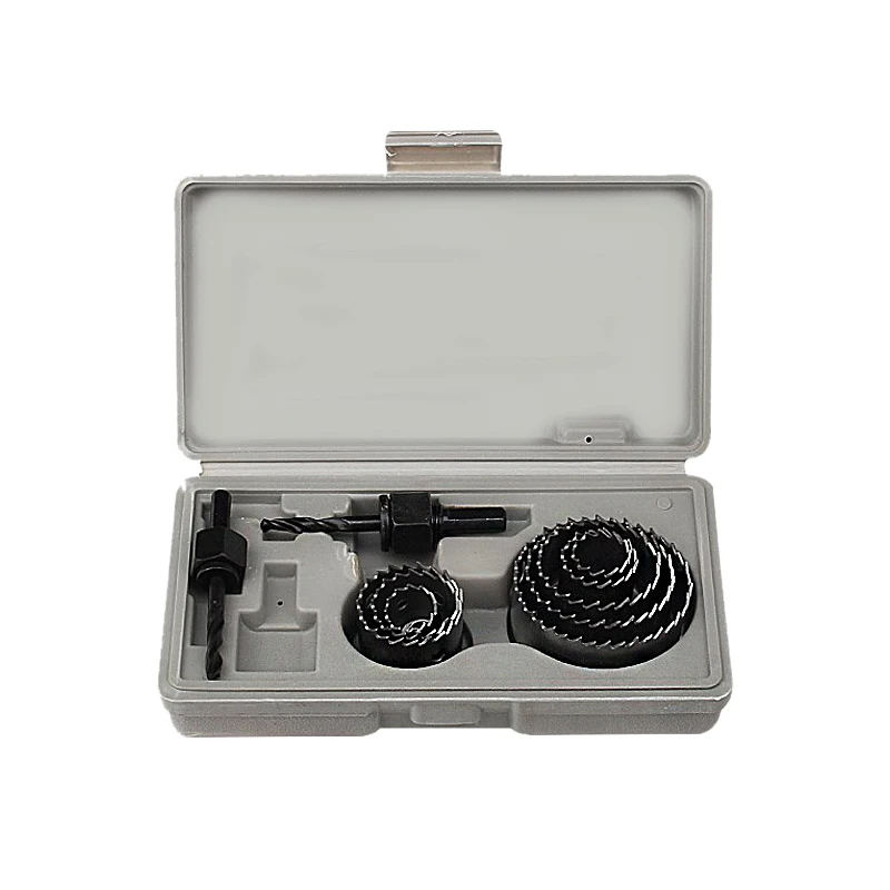 

8 Pcs/Set Hole Saw Cutting Kit Drill Bit Set 19-64mm Power Drill Hole Wood Metal Cutter with High Precision Cutting Teeth Tools