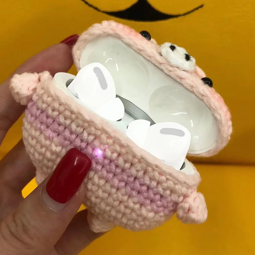 For AirPods Pro 2019 Case Knitted Lovely plush Anti-lost Protective Skin Cover For Air-Pods 3 Airpods Accessories 2019 1104#C