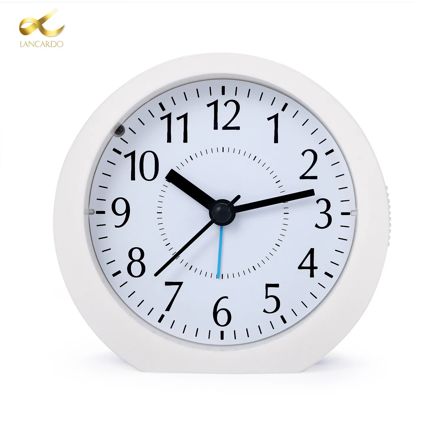 LANCARDO 2021 New Round Silent Alarm Clock Gentle Wake Beep Sounds Battery Operated Snooze and Light Functions Clocks | Наручные часы