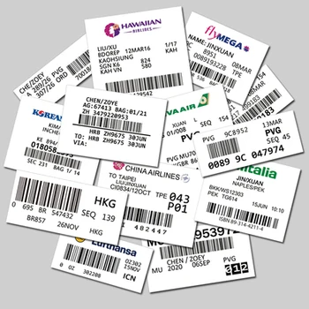 

13pcs Airplane Checked Barcode Boarding Pass Ticket Suitcase Luggage Trolley Sticker Waterproof