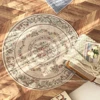 European Embroidered Nordic Round Tea Table Area Carpet For Living Room Yoga Rugs Study Room Computer Table Mattress Mat Tapis 6