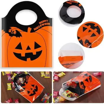 

50PCS Halloween Tote Bags Lantern Pumpkin Candy Bags Halloween Treats Bags for Halloween Party Favors