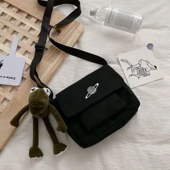 

Canvas bag female student messenger bag large capacity shoulder kitty purse lipstick bag fashionable purses bolso designer bag
