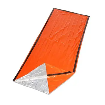 

2 pçs de emergência ao ar livre saco de dormir sobrevivência térmica viagem à prova dautumn água outono anti-frio inverno acampa