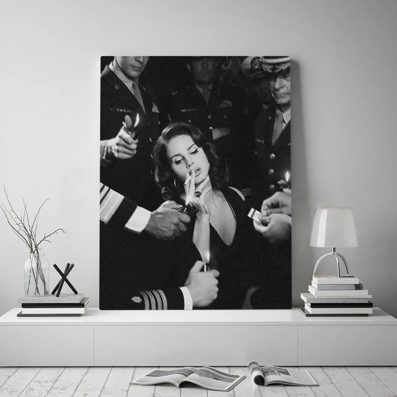Home-Decor-Wall-Art-Canvas-Painting-Print-Lana-Del-Rey-Poster-Black-And-White-Pictures-Posters (2)