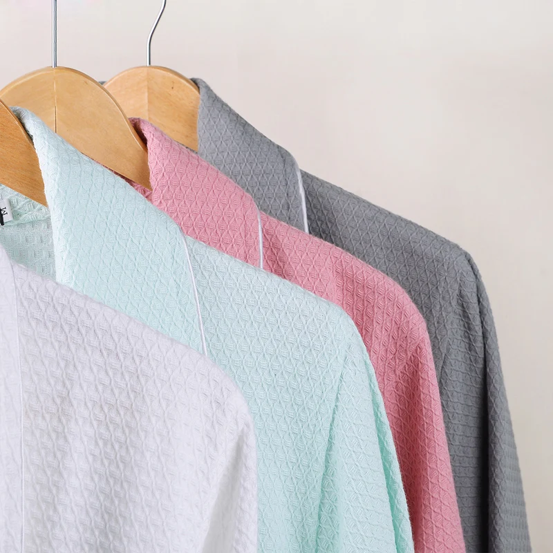 Men's Robe 100% Cotton Summer Waffle Bath Robe Japanese Kimono Robes Men Dressing Gown Bathrobe Bridesmaid Men Sleeping Robes