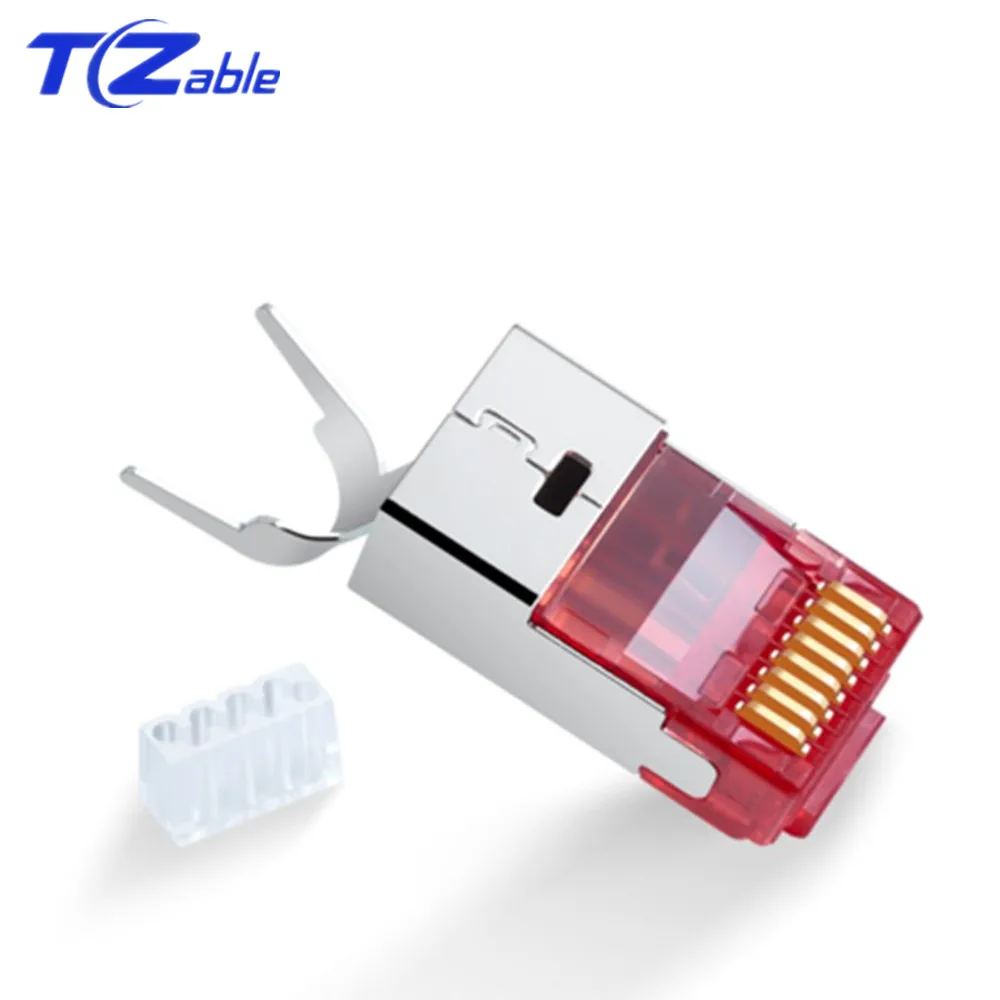 RJ45 Connector Cat6 Cat7 RJ 45 Gold-Plated Shield