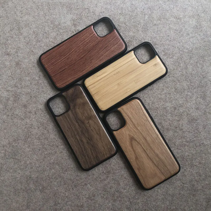 

2019 Case for IPhone11 Mobile Phone Cases TPU + PC + Wood Shockproof Protection Cover Wooden Smartphone Cases Phone Accessories