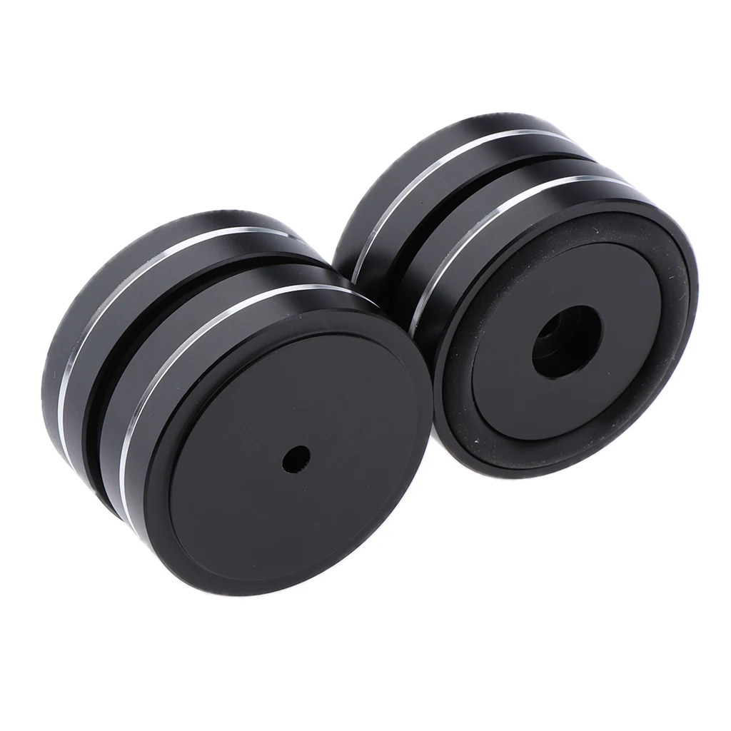4 Pack Aluminum Speaker Spike Shockproof 50x15mm Isolation Feet Stand Cone Pad Turntable Amplifier CD DAC Recorder Black