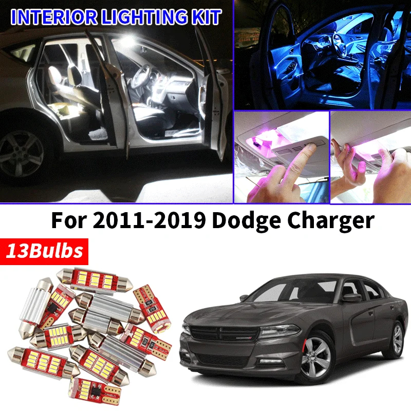 Светодиодный светильник без ошибок 13x Canbus комплект посылка для Dodge Charger 2011 2019