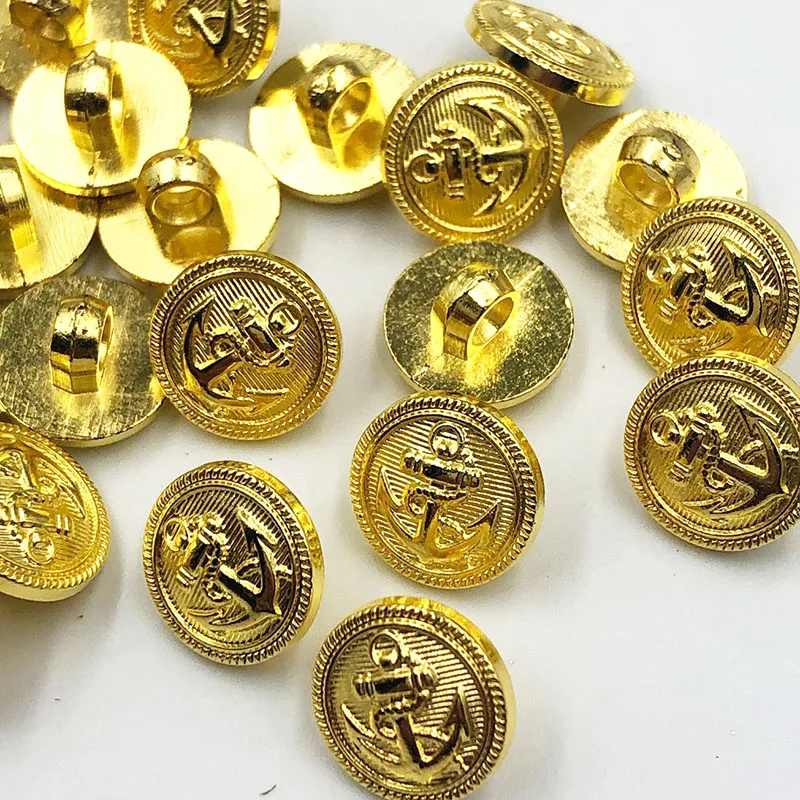 20PCS/pack 13/15/20MM Gold Anchor Buttons Plastic Sewing Accessory Shank Button Garment Clothing PH336 4