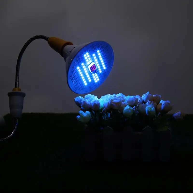 E27 204LED лампа с регулируемой яркостью, светильник для выращивания растений с дистанционным управлением