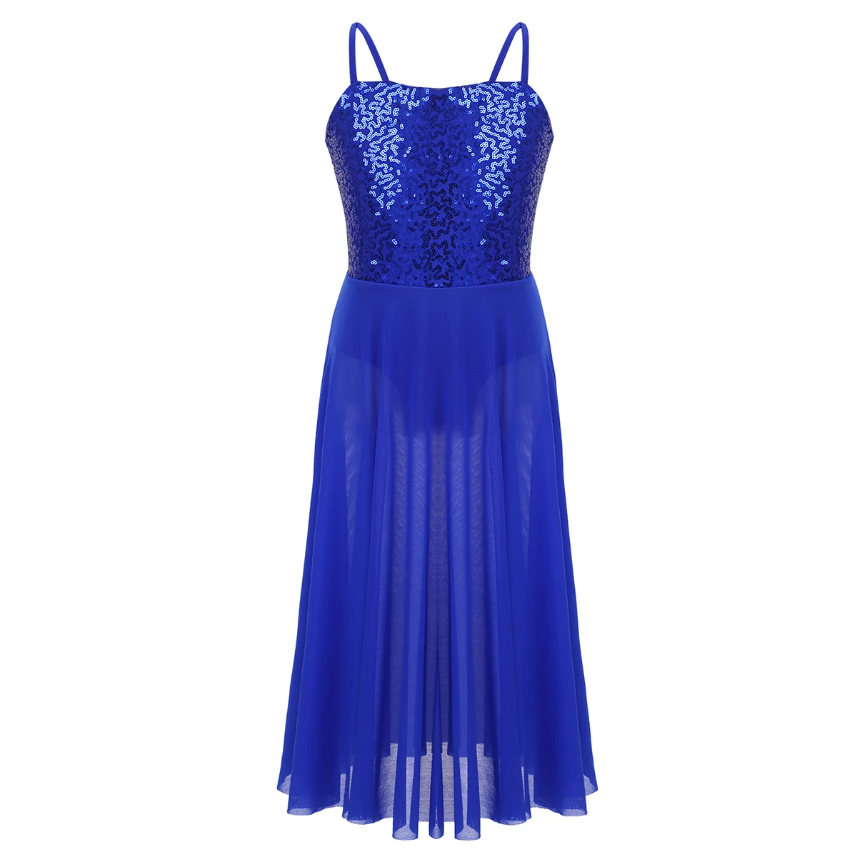 DPOIS/Современная балетная юбка для девочек с лирическими похвалами, балерина, Современный бальный костюм, блестящее танцевальное платье с фатиновой юбкой - Цвет: Blue