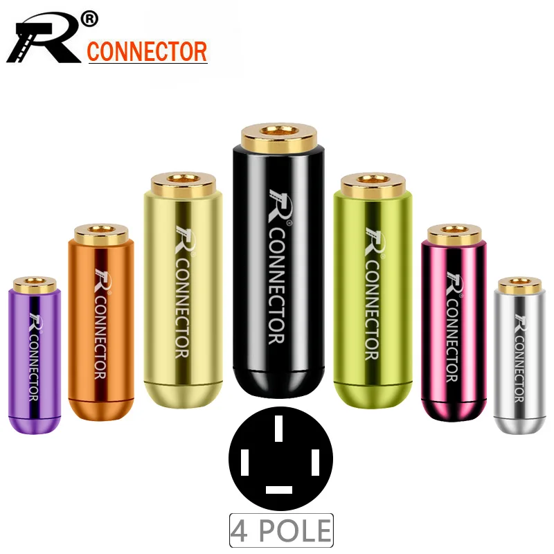 100pcs 4 Poles Stereo 3 5mm Mini Jack Aluminum Shell 3 5 Female Jack Socket Audio Connector Headphone Earphone Adapter 7 Color