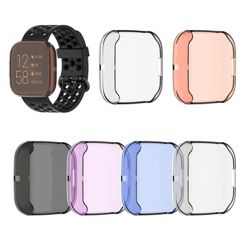 

6pcs/set Smartwatch Protective Case Transparent Rubber Shell for Fitbit Versa2 Watch TPU Soft Plastic Case Cover Dail Skin
