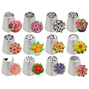 

Russian Tulip Icing Piping Nozzles Stainless Steel Flower Cream Pastry Tips Nozzles Bag Cupcake Cake Decorating Tools