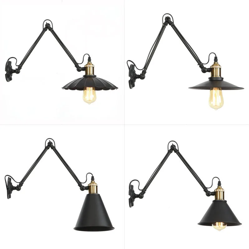 

industrial retro lamp, living room hall, retractable and adjustable double section dining room, bedroom, bedside lamp
