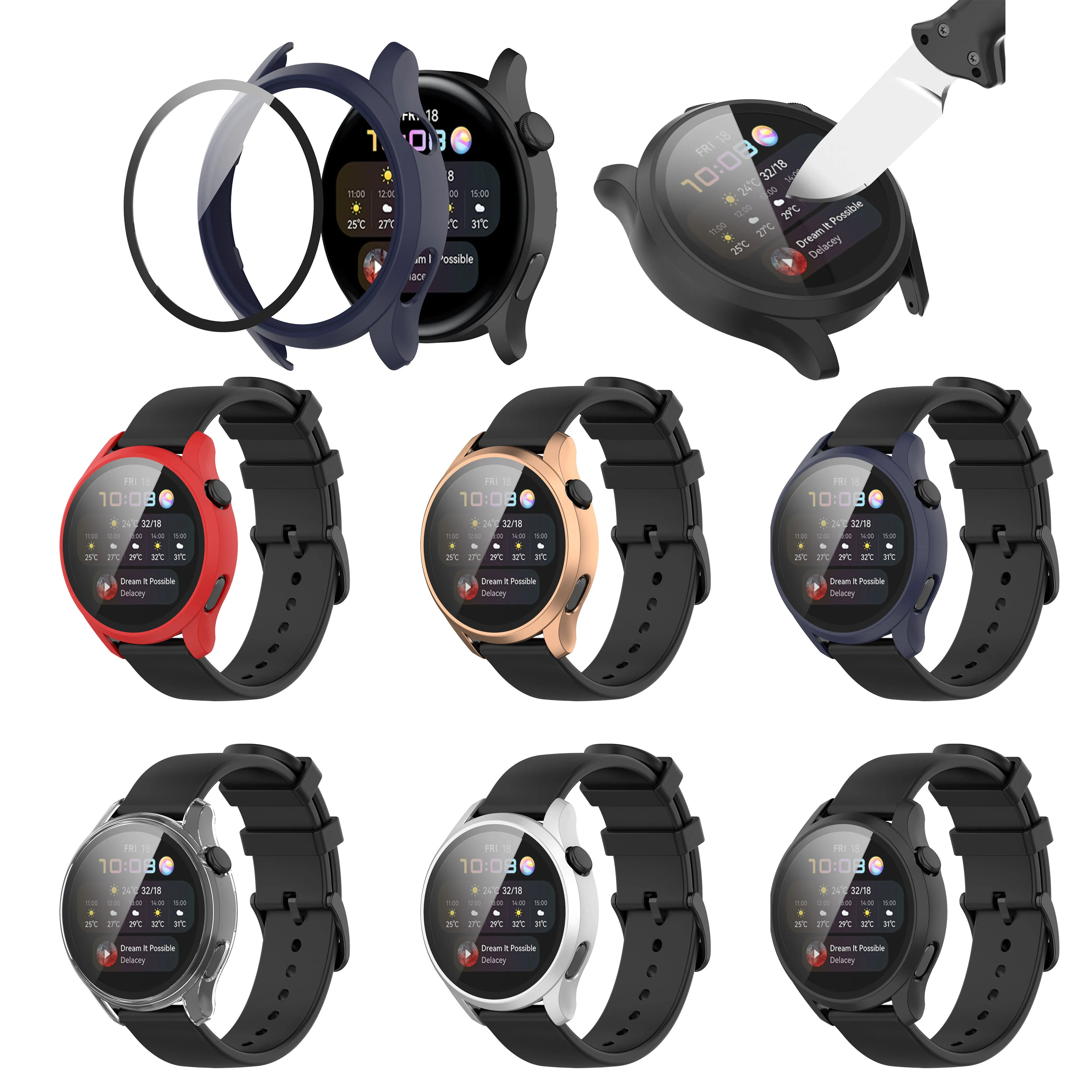 Защитный чехол для Huawei Watch 3/3 Pro 48/46 мм с твердыми краями | Электроника