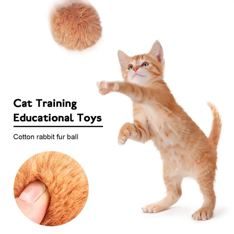 Colorful Interactive Cat Toys Cute Funny Cat Toys Stretch Plush Ball Pet Kitten Rainbow Chew Toys Fun Stratch Pets Supplies