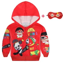 Пальто с длинными рукавами для маленьких мальчиков с принтом «Ryan Toys»; детская одежда с капюшоном; рубашка для девочек; куртка для девочек; Рождественский наряд; Модная одежда с героями мультфильмов