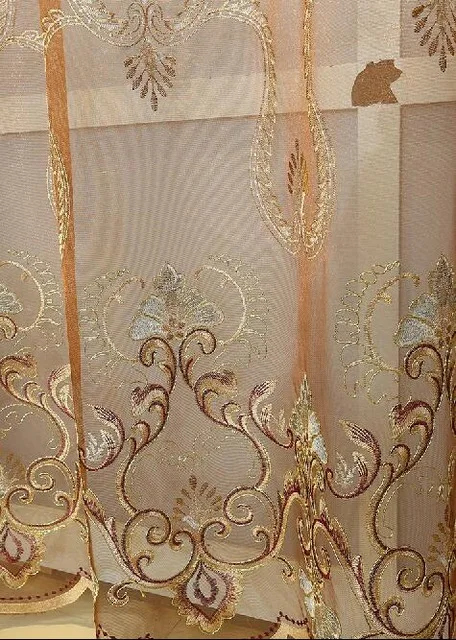 tulle Европейские Роскошные жаккардовые занавески для спальни, оконные занавески s для гостиной, элегантные занавески s - Цвет: tulle