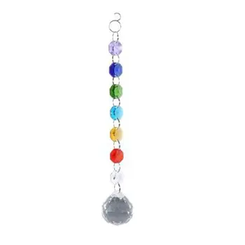 

DIY Hanging Colorful Octagonal Beads Crystal Suncatcher Light String Pendant Drop Home Garden Decorative Ornament Jewelry