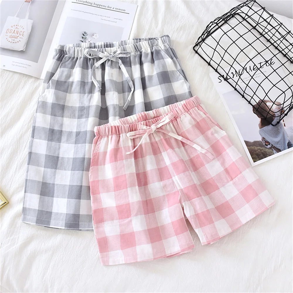 Cotton Plaid Pajama Pants for Women Men 