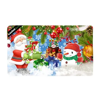 

Santa Snowman Decorative Door Mat, 18 x 30 Inch Holiday Welcome Christmas Snowflake Door Mat Non-slip Floor Mat Switch Mat Indoo