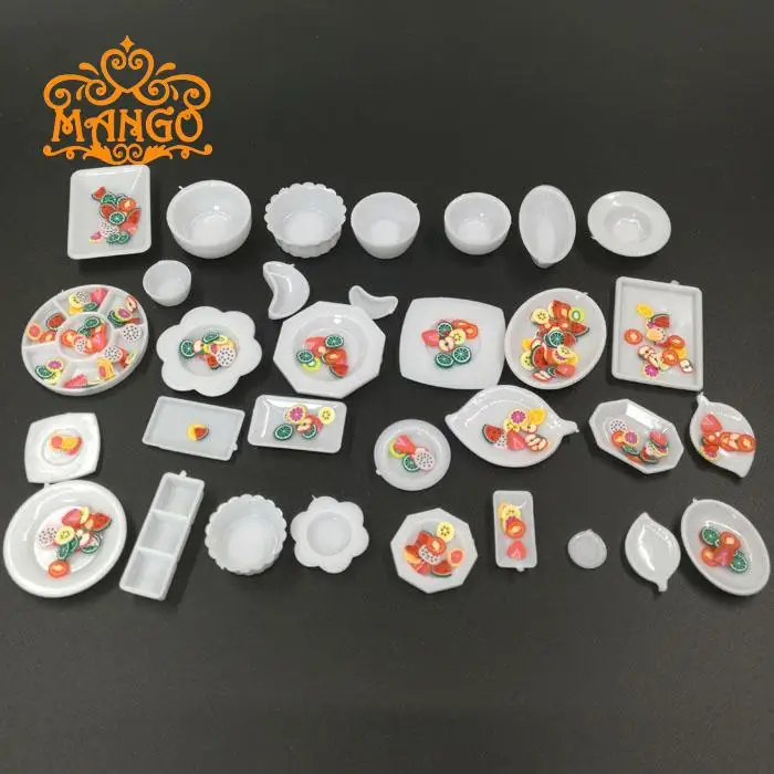 1: 12 кукольный дом DIY хижина мини-модель игровой дом пластиковая посуда набор игрушек конфеты с фруктовым ломтиком