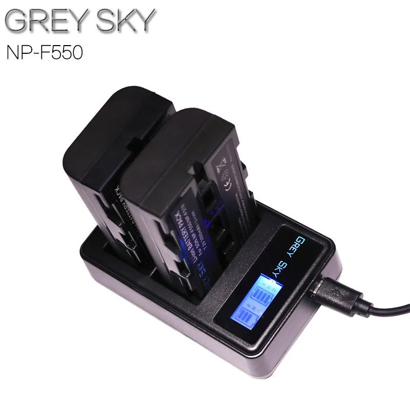 charger and 2battery 7,2 V 3000 мА/ч, NP-F550 NP F550 NPF550 Перезаряжаемые литий-ионная аккумуляторная батарея для sony NP-F330 NP-F530 NP-F570 NP-F730 NP-F750 Hi-8 - Цвет: charger and 2battery
