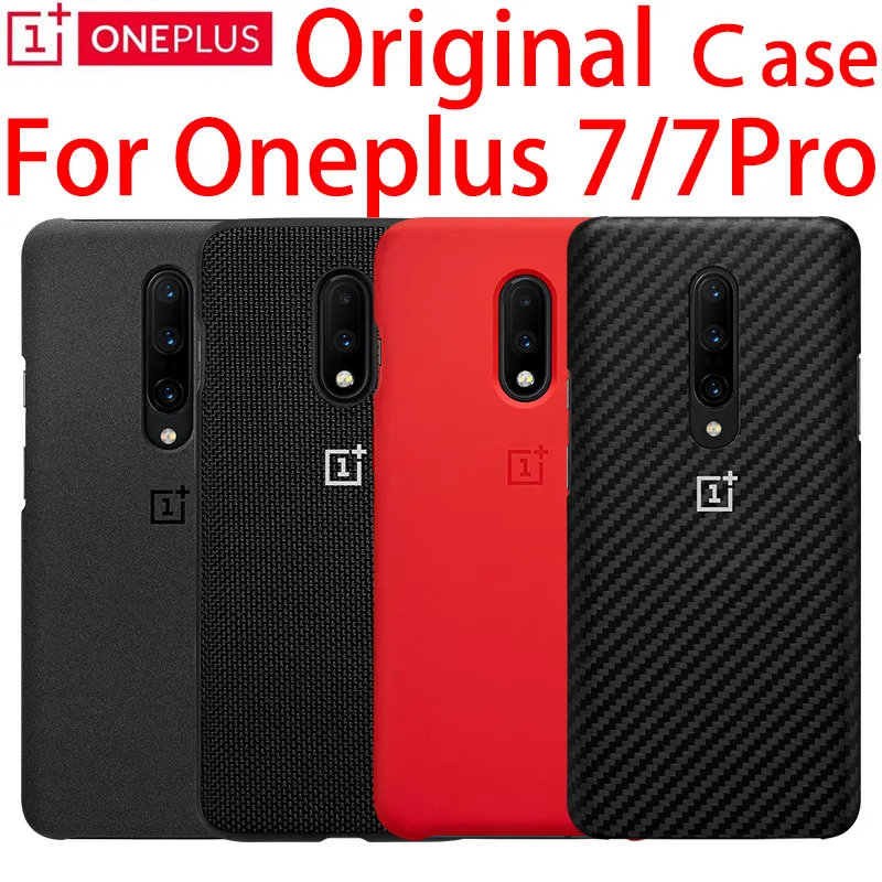 Оригинальный 100% чехол Oneplus 7 Pro силиконовый для Официальный с песочным камнем Karbon |