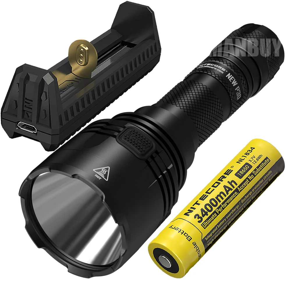 Тактический фонарик дальнего действия NITECORE NEWP30 1000 люмен + зарядное устройство 3400