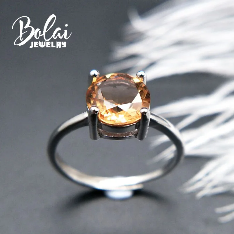 Bolaijewelry, Zultanite кольцо diaspore круглый 8,0 мм серебро 925 пробы, созданное изменение цвета Драгоценный Камень Элегантный дизайн ювелирных изделий